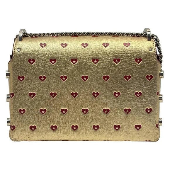 JIMMY CHOO Rocket Petit - Gold Red Leather Shoulder Bag 407-081625 - Picture 2 of 8